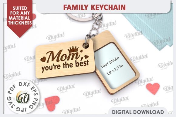 Family Keychain Laser Cut Mom 115218028 Creativo Digital